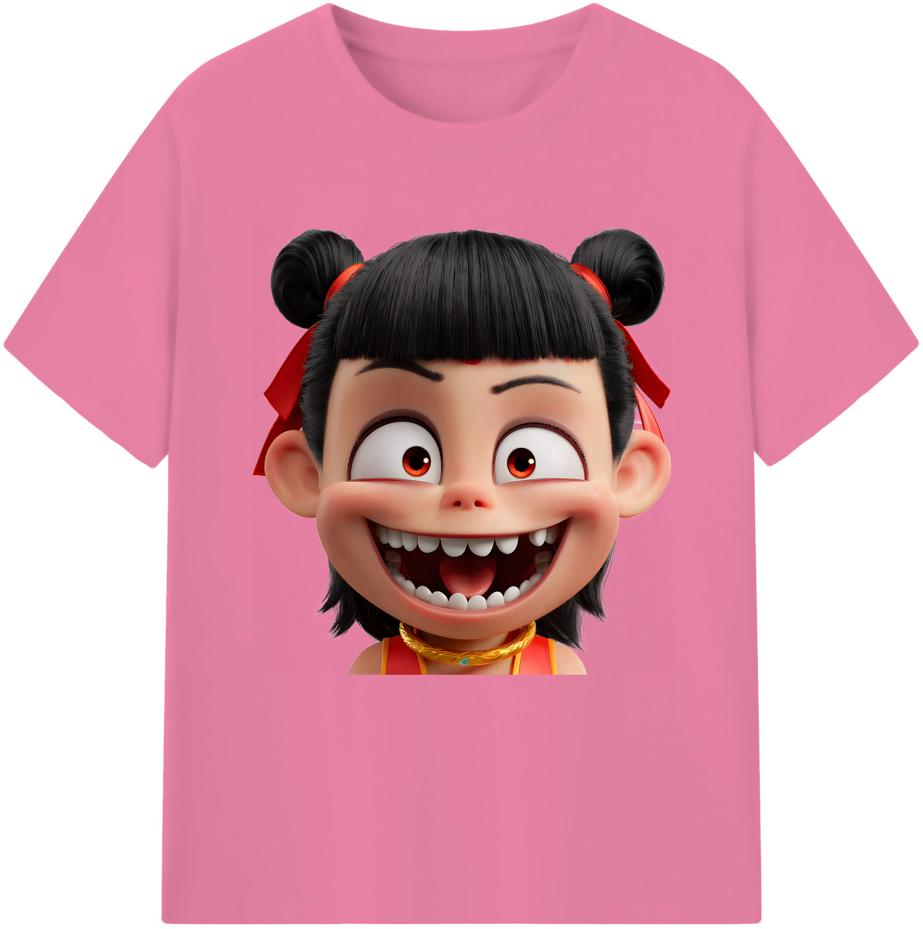 （画像用） Ne Zha 2 ナタ 魔童の大暴れ 綿100％半袖Tシャツ（フロントプリント）